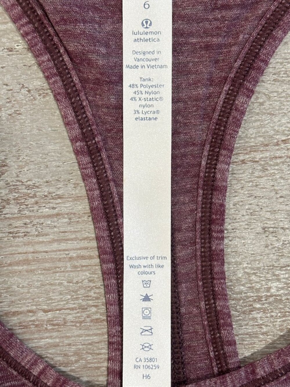 Lululemon Train Times Tank Heathered Dark Adobe Racerback Top Size 6 - Picture 7 of 9